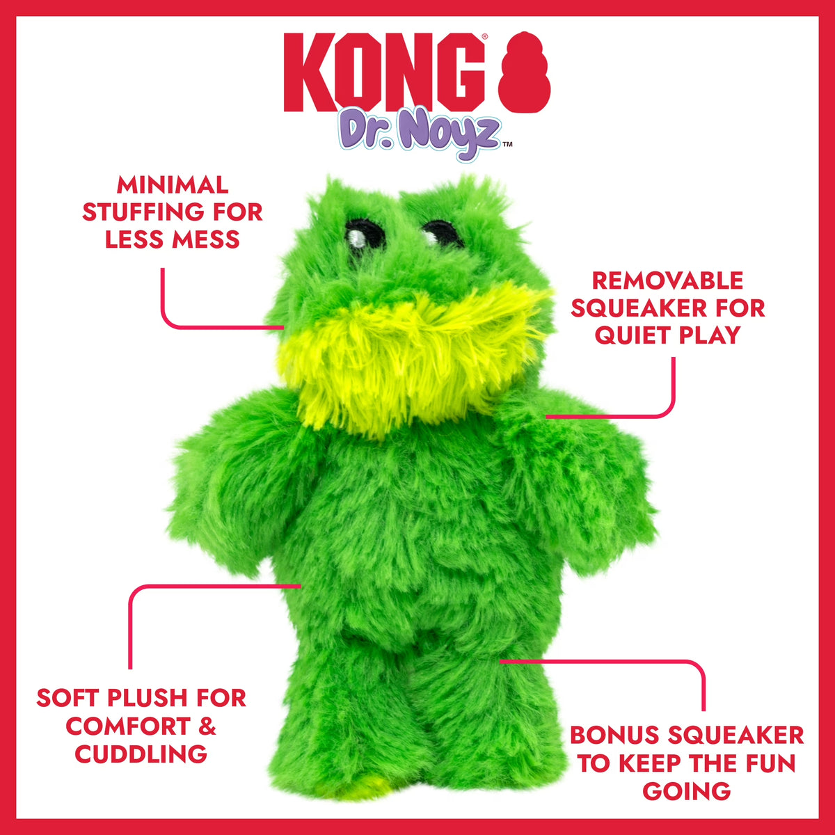 ® Dr.Noyz Dog Toy with Squeaker, Frog, XS for Dogs up to 5 Lbs