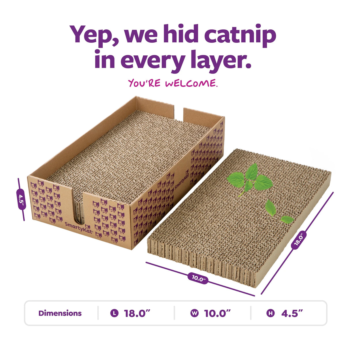Superscratcher+ Stacker Catnip-Infused Cardboard Corrugate Cat Scratcher Lounger