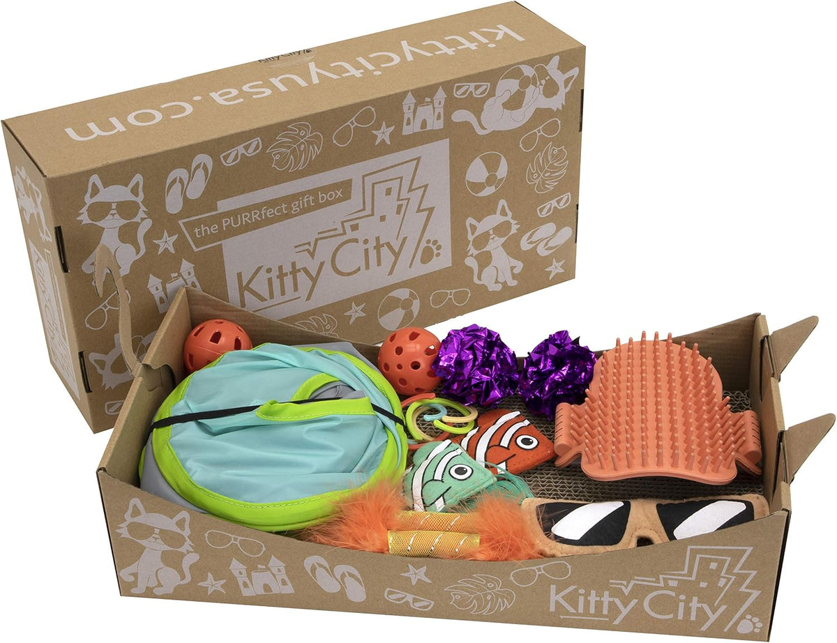 Deluxe Cat Toy Box, Brown