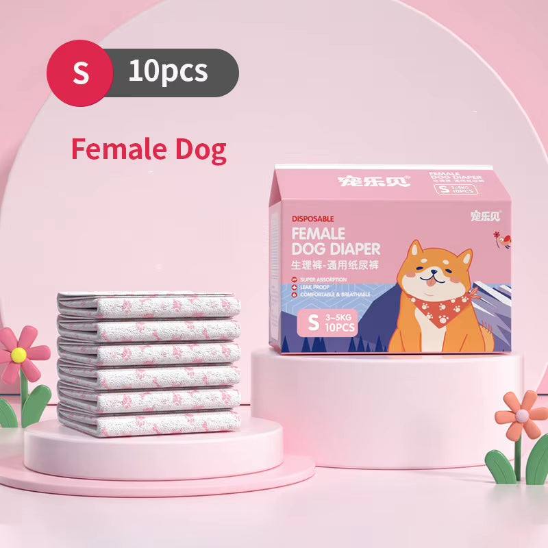 10Pcs Dog Diapers Males Females Disposable Nappies Pants Physiological Underwear Adjustable Leakproof Breathable Safety Pants